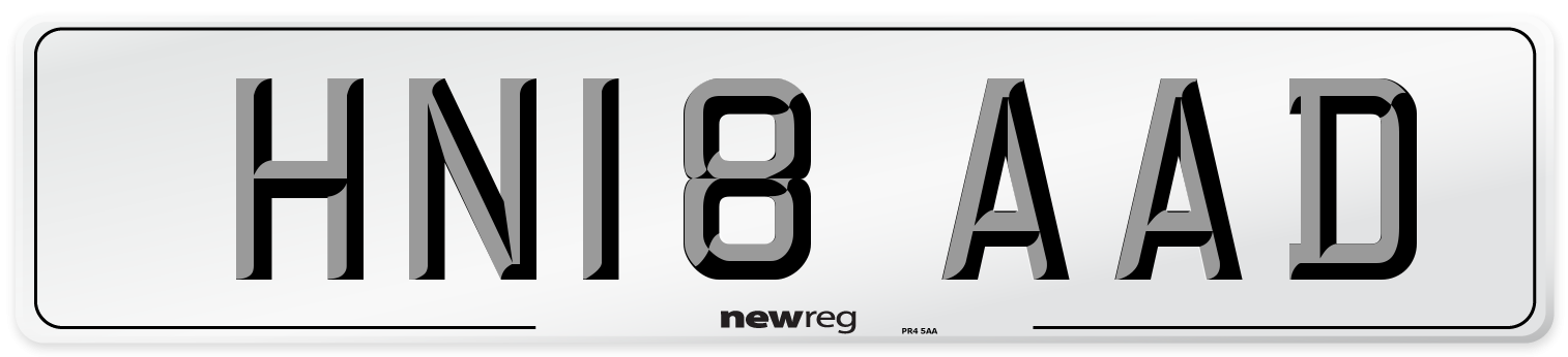 HN18 AAD Number Plate from New Reg